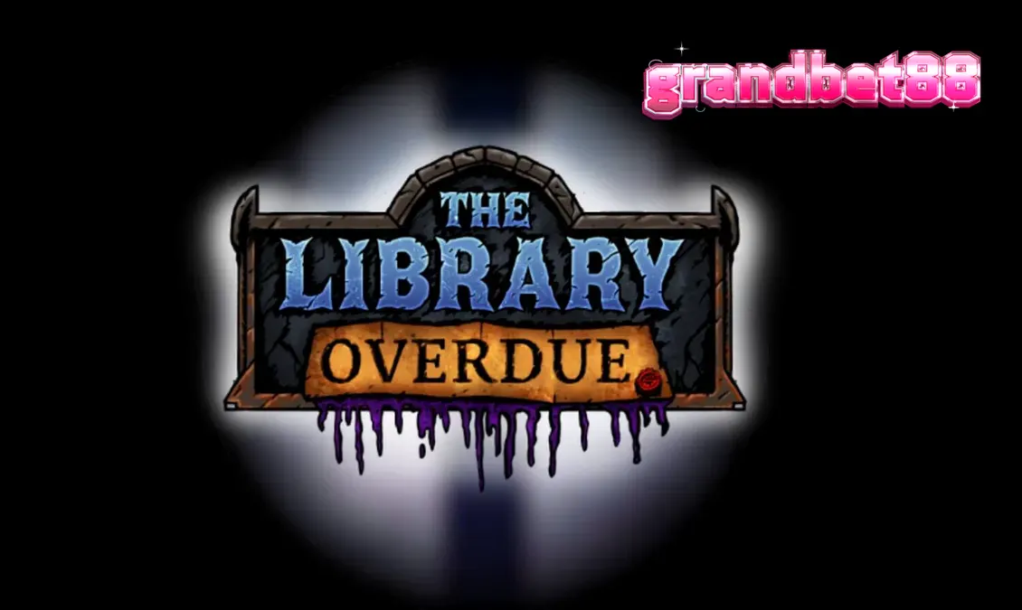 Tampilan visual slot The Library Overdue dengan nuansa gotik dan misterius